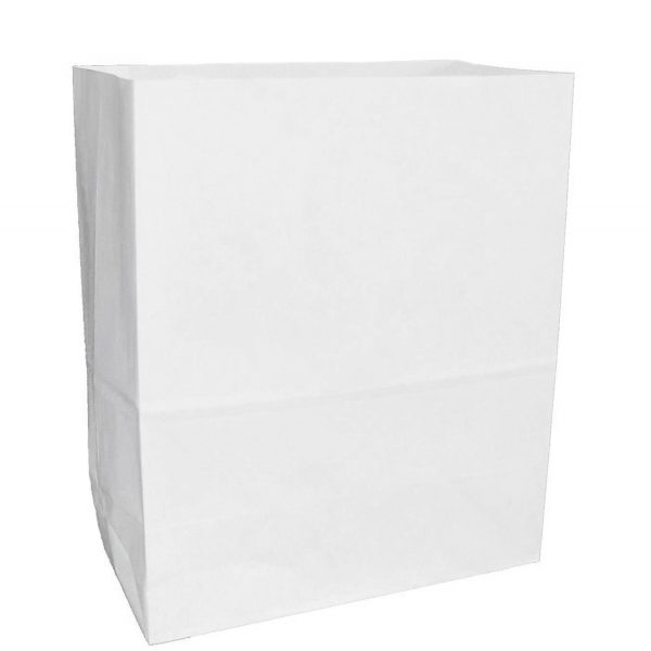 1 LB White Block Bottom Paper Bags